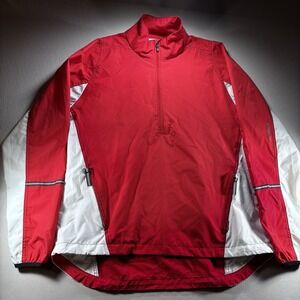 New Balance Women's Wind Breaker 1/2 Zip Red/White XL